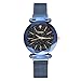 2019 Spring Deals! Fashion Women Watches Quartz Stainless Steel Band Magnet Buckle Starry Sky Analog Wrist Watch Lover Gift Valentine's Day present (Blue)
