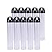 BENECREAT 30 Pack 0.85oz Clear Plastic Tube Bead Containers Liquid Containers with Black Screw-Top Lid & Cylindrical Bottom, Easy to Stand and Place (Diameter 0.78