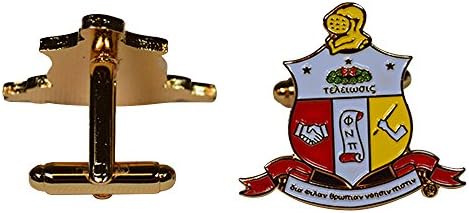 Kappa Alpha Psi Fraternity Colored Crest Gold Cufflinks