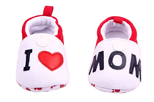 Toddler Baby Girl Boy I Love My Mom Dad Soft Bottom Crib Shoes (6-9 months, I love mon)