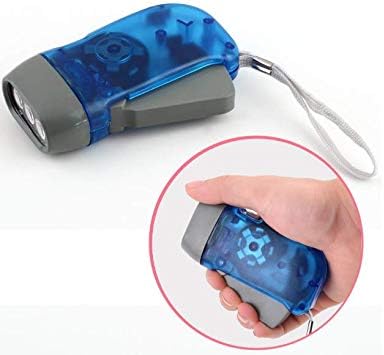 URBeauty 2 Pack Hand Pressing Dynamo 3-LED Crank Power Wind Up Flashlight Torch Light No Battery Crank Sports Outdoor Camping Lamp Light Color in Random