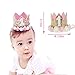 Birthday Decoration Set - Baby Partyr Crown,Girl/Boy 1st Birthday Party Hat Princess Tiara Hat Includes Cake Topper One 