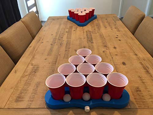 Original Party Supplies Freezable Beer Pong Rack Table Top, 2-Pack, 10 Cup Capacity Each Side