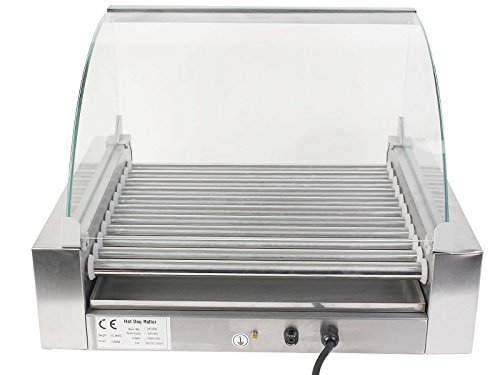 Commercial 30 Hot Dog 11 Roller Grill Cooker Machine With cover CE