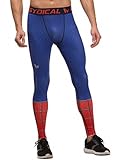 Red Plume Men's Compression Elastic Tight Leggings Sport Spider Printing Pants