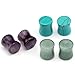 Jovivi 3Pairs Mixed Stone Amethyst Howlite Turquoise Aventurine Saddle Ear Plugs Stretcher Expander Pick Gauges(0G (8mm))