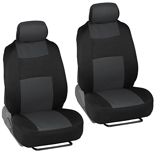 BDK Classics - Black & Charcoal Gray Mesh Cloth Seat Covers - Split Option Bench - Full Set - Thumbnail 3