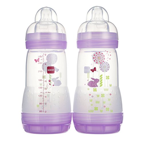 MAM Anti-Colic Bottle, Girl,  9 Ounces,  2-Count