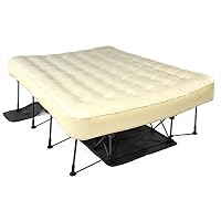 Ivation EZ-Bed (Twin) Air Mattress with Frame & Rolling Case, Self Inflatable, Blow Up Bed Auto Shut-Off, Comfortable Surface AirBed, Best for Guest, Travel, Vacation, Camping