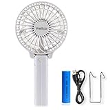 Welltop® Rechargeable Fans Handheld Mini Fan Battery Operated Electric Personal Fans with Foldable Fans Hand Bar Desktop Fan Hand Fans (White)