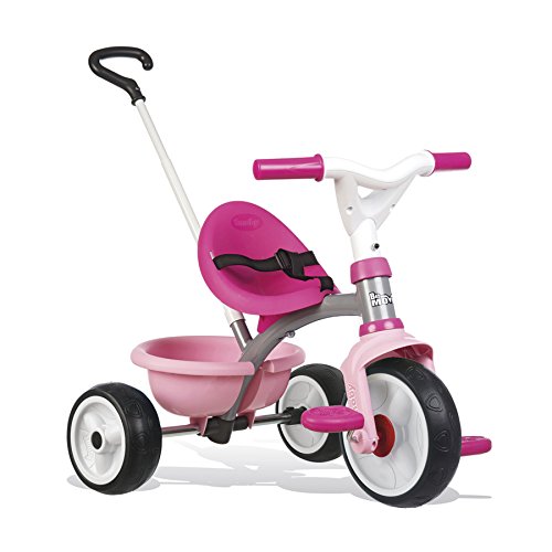 Smoby - Be Move rosa - Kinderdreirad mit Schubstange, Sitz mit Sicherheitsgurt, Metallrahmen, Pedal-Freilauf, für Kinder…