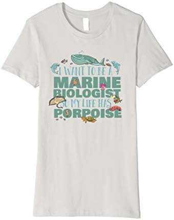 Women's Marine Biologist Shirt - "My Life has a Porpoise" XL Silver