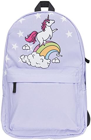 Women Backpacks ,School Bookbags For Girls ,College Daypacks Floral Unicorn Bag (Purple)