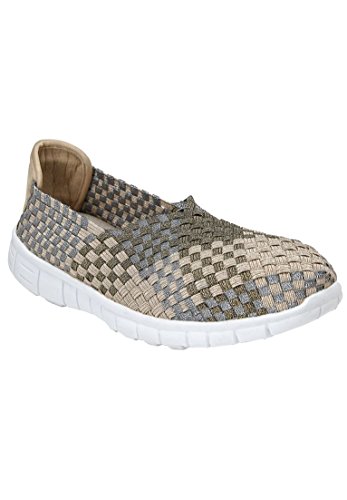 Comfortview Women's Plus Size Ria Woven Sneaker Metallic Multi,11 W