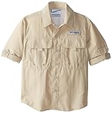 Columbia Boy's Bahama Long Sleeve Shirt (Children), Fossil, X-Small