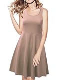 TWINTH Women Round neck sleeveless Casual Skater Flare Mini Dress