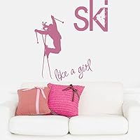 CreativeWallDecals Wall Decal Vinyl Sticker Decals Art Decor Design Sign Like Girl Skiing Ski Sport Snowboard Gift Extrime Jumping Bedroom Modern Fashion(r498)