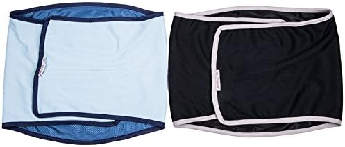 VIILER 2 Pcs Set Male Dog Diapers Belly Bands Puppy Diaper Boy Wrap Band Nursing Nappy Washable (Size M: waist-7.5" adjustable girth 18"-22")