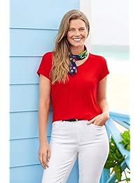 Camiseta de punto con cuello en U para mujer de Lands 'End