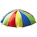 Parachute for Kids, Everfunny Children 210T Rainbow Play Parachute 20ft with 16 Handles for Kids Cooperation Group Play