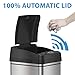 iTouchless 50 Liter / 13 Gallon Sensor Dog-Proof Kitchen Trash Can with Lid Lock and AbsorbX Odor Filter, Touchless Lid, Stainless Steel Garbage Recycling Bin for Kitchen, Home, Office, Business
