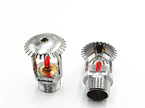 BLS upper Fire Sprinkler 2pcs 68 Centigrade 155.4 Fahrenheit 1/2" PT Thread Silver Tone Fire Sprinkler Head