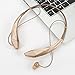 LeadTry Enjoy Music Bluetooth Headphones Wireless Sport Stereo In-ear Noise Cancelling Earphone Headset Running Gym Exercise Earbud Neckband with Microphone for Apple Iphone Ipad Samsung Sony Gold