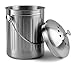 Chef's Star Stainless Steel Kitchen Compost Bin for Counter Top or Under Sink, 1 Gallon Small Food Waste Container Bucket with Lid, Indoor Composter for Countertop, Trash Pail with Charcoal Filter