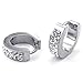 KONOV Mens Womens Cubic Zirconia Stainless Steel Stud Huggie Hoop Earrings Set, Silver