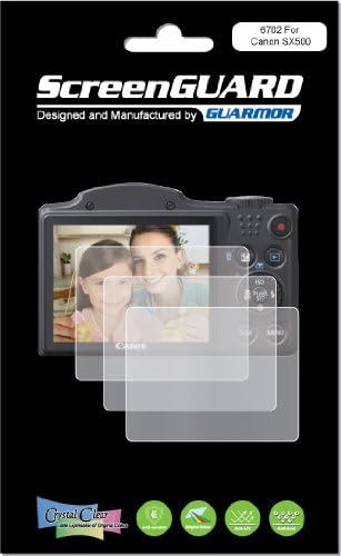 3x Canon PowerShot SX500 IS Digital Camera Premium Clear LCD Screen Protector Cover Guard Shield Film Kits. Exact fit, no cutting. (3 pieces by GUARMOR)