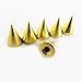 RUBYCA 100 Sets 10MM Gold Color Bullet Cone Spike and Stud Metal Screw Back for DIY Leather-Craft