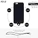 pzoz Case Compatible iPhone 6 Plus Lanyard Case, Silicone Case Cover Holder Long Hanging Neck Wrist Strap Outdoors Travel Necklace Compatible iPhone 6 Plus/6S Plus (Black)