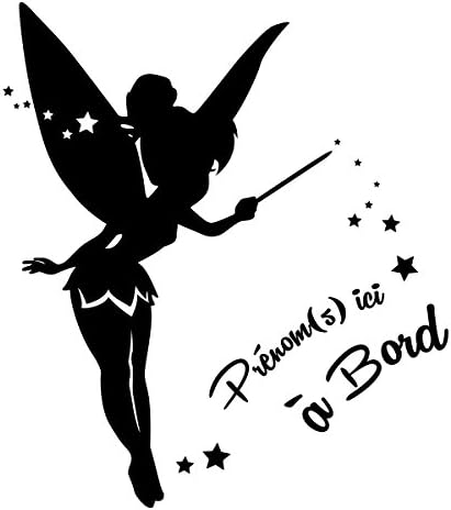 Sticker Bebe A Bord Personnalisable Fee Clochette Et Baguette A Bord Anis x25 Cm Auto Et Moto Cadeaux Et Produits Derives