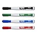 EXPO Magnetic Dry Erase Markers with Eraser, Fine Tip, Low Odor Ink, 4 Count, 4 Assorted Colors: Black, Red, Blue, Green