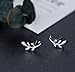 S.Leaf Leaf Stud Earrings Olive Leaf Earrings Sterling Silver Leaf Studs for Woman (Leaf B)