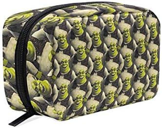 Makeup Bag Travel Cosmetic Bag Brush Bag for Women Girls (Shrek Pattern)