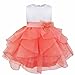 YiZYiF Baby Girls Flower Christening Wedding Birthday Ruffle Organza Tutu Dress Watermelon Red 18-24 Months