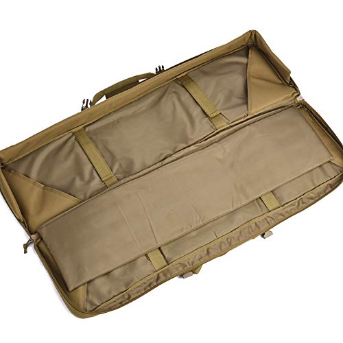 BOW-TAC Double Long Rifle Gun Case Bag Tactical Rifle Backpack Pistol Soft Firearm Transportation Carbine Case - Lockable Compartment, Available Length in 36" 42" 46"