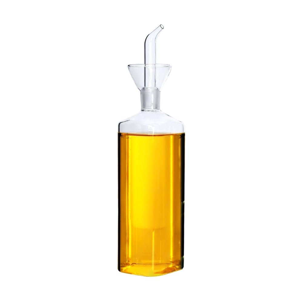 Lanhope Oil Bottle Glass Olive Oil Dispenser Bottle Glass Cooking Oil Vinegar Measuring Dispenser With Spout for Kitchen and BBQ (500ml/17.6oz) — image 1