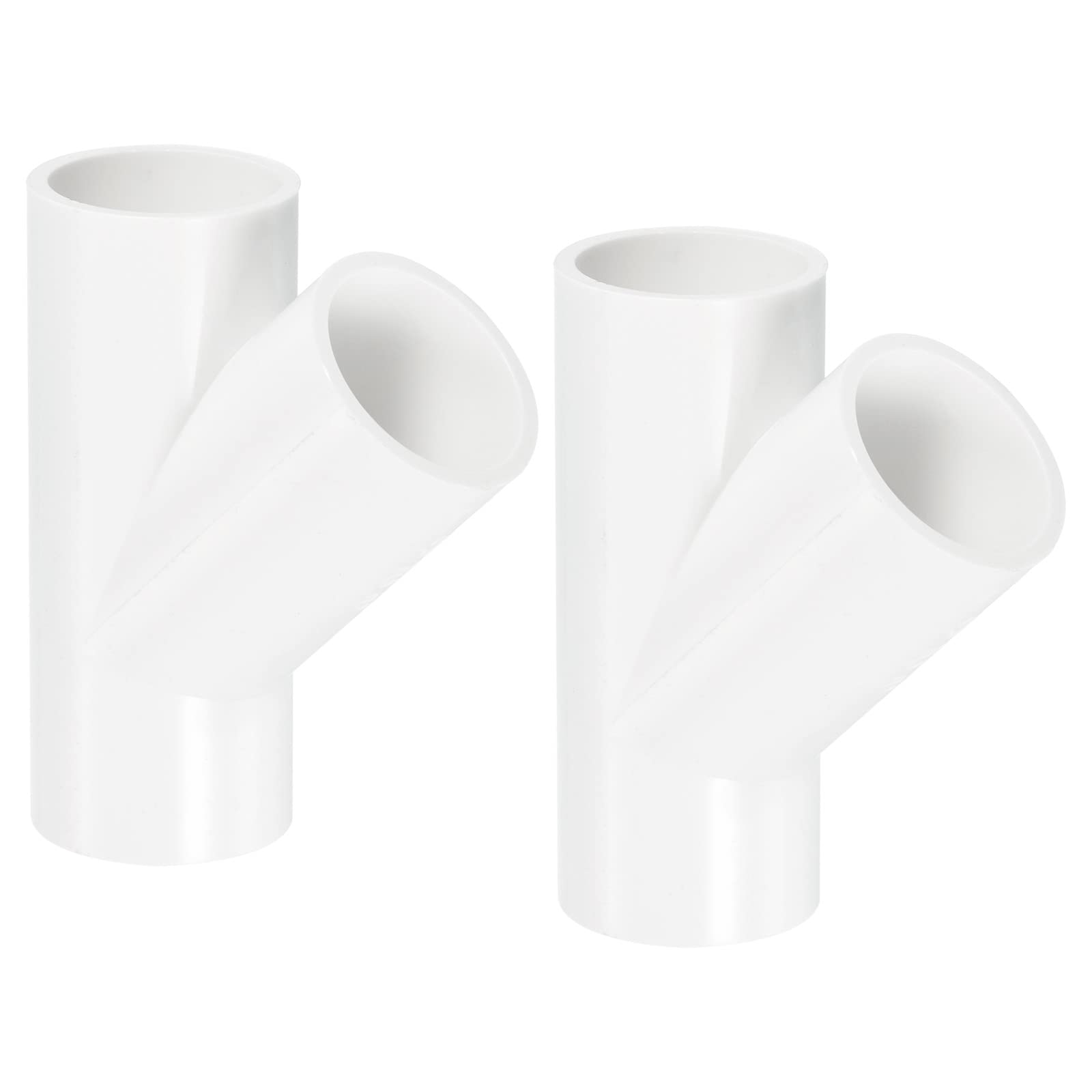 PATIKIL 25mm PVC Pipe Fittings, 2 Pack 3 Way 45 Degree Angle Water Tubing Joint Connectors Adapters for Garden Irrigation Home Aquarium