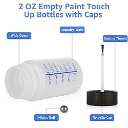 JMIATRY 50 Pack 2 OZ Paint Touch Up Bottles with