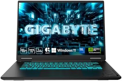 GIGABYTE Gaming A16 PRO - Intel Core Ultra 7 240H 32GB LPDDR5x 16" Laptop | NVIDIA GeForce RTX 5080, 165Hz, 2560x1600 WQXGA IPS, 1TB SSD, Windows 11 Home , Titanium Black