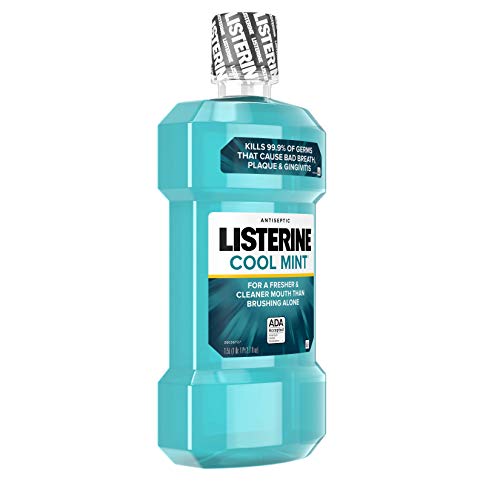 Listerine Cool Mint Antiseptic Mouthwash for Bad Breath, Plaque and