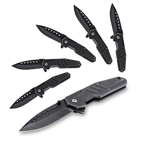 Lichamp Tactical Folding Pocket Knife for Men, 6Pack Flip Knife Spring