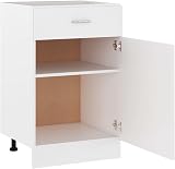 vidaXL Drawer Bottom Cabinet Engineered Wood White 50x46x81.5 cm view 4