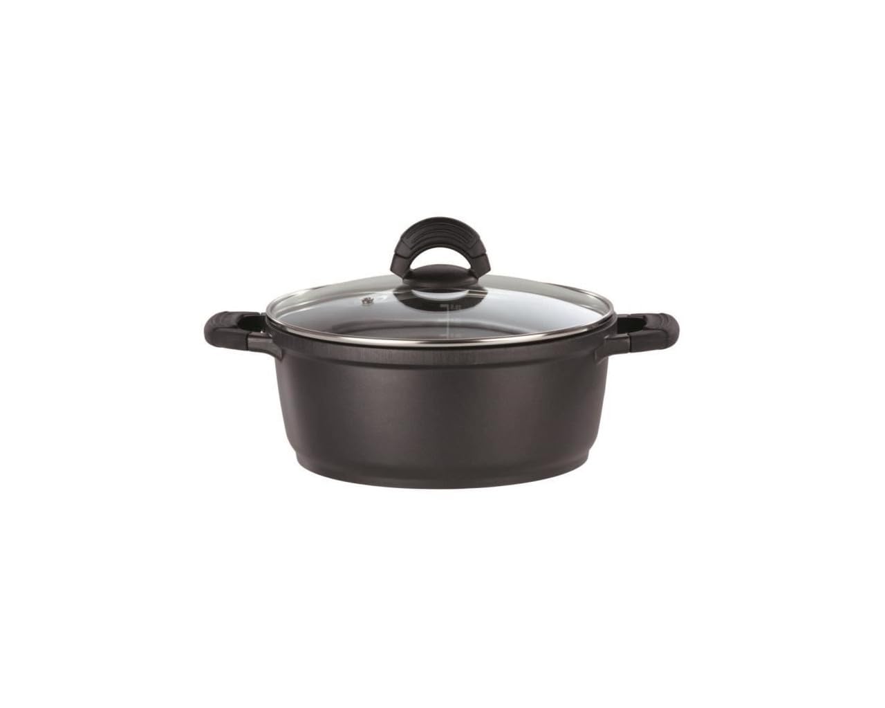 GSW Stahlwaren GmbH Cooking Pot with Glass Lid, Black/Clear, 28 x 13.5 cm, 7 Litre