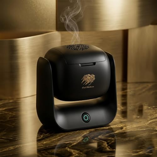 Smart Bakhoor Burner 90° Rotational, High-capacity Rechargeable Battery, Portable & Multi-Purpose For Home,Car &Office