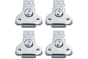 EWONICE 4Pack Steel Spring Loaded Small Butterfly Twist Latch and Keeper Zinc Toggle Clamp Small Surface Mount Case Box Chest Closure