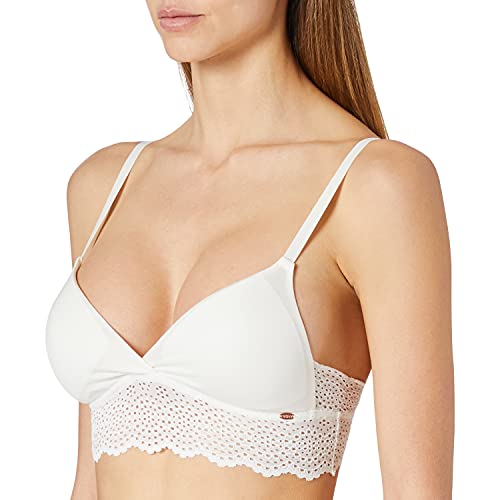 Skiny Damen Soft BH herausnehmbare Pads Bamboo Lace Sujetador de Cobertura Completa, Traslúcido, Ivory, 40 para Mujer