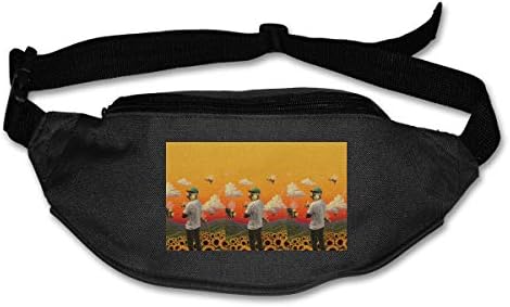 Hahay Unisex Pockets Odd Future Fanny Pack Waist/Bum Bag Adjustable Belt Bags Running Cycling Fishing Sport Waist Bags Black